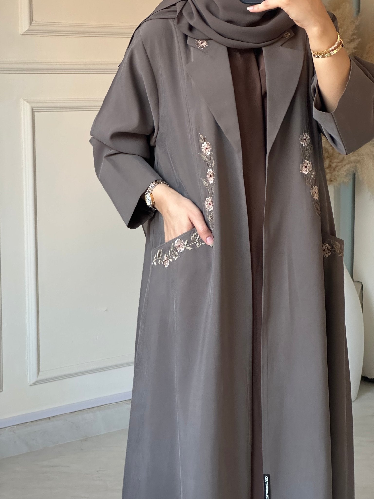 C 0883 Brown Coat Abaya