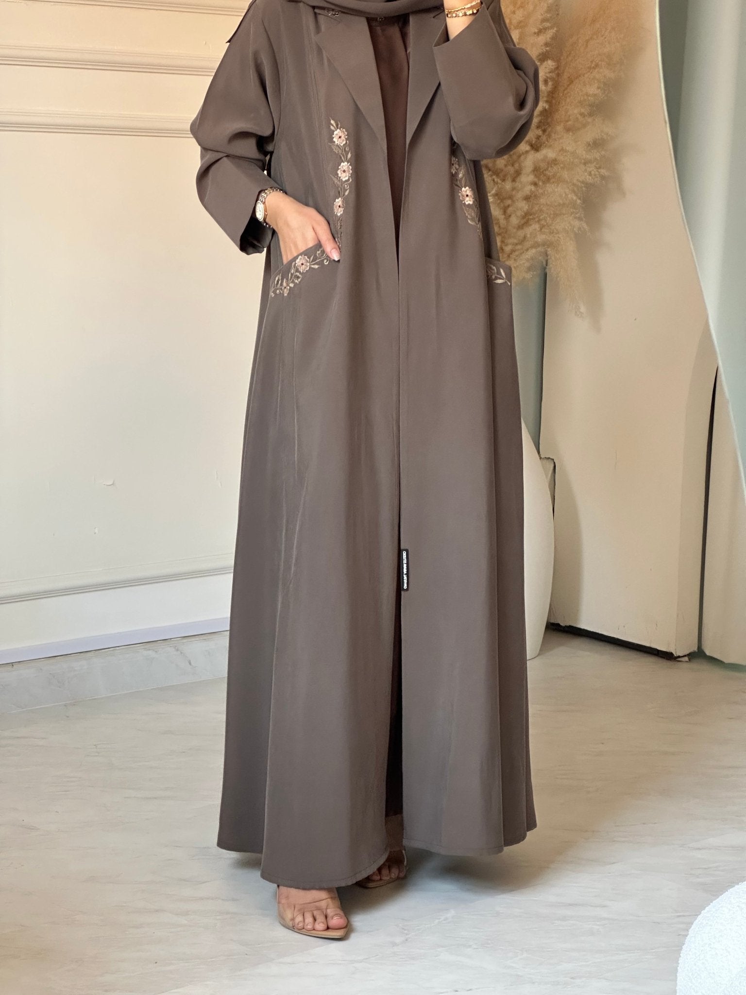 C 0883 Brown Coat Abaya
