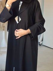 C 0888 Black Beaded Abaya
