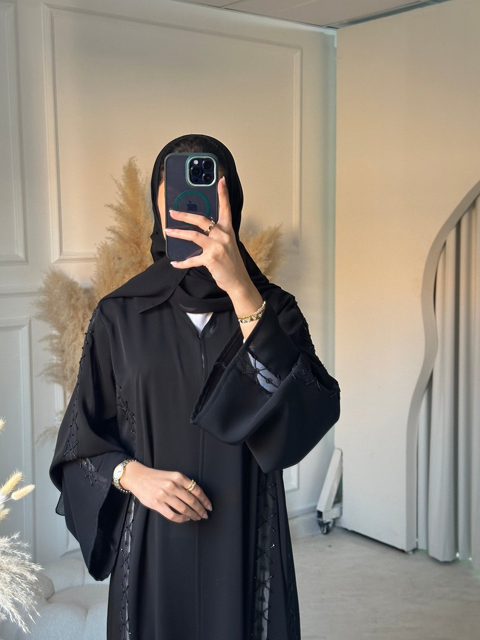 C 0893 Black Lace Abaya