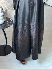 C 0895 - 02 Brown Jacquard Abaya