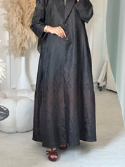 C 0895 - 02 Brown Jacquard Abaya