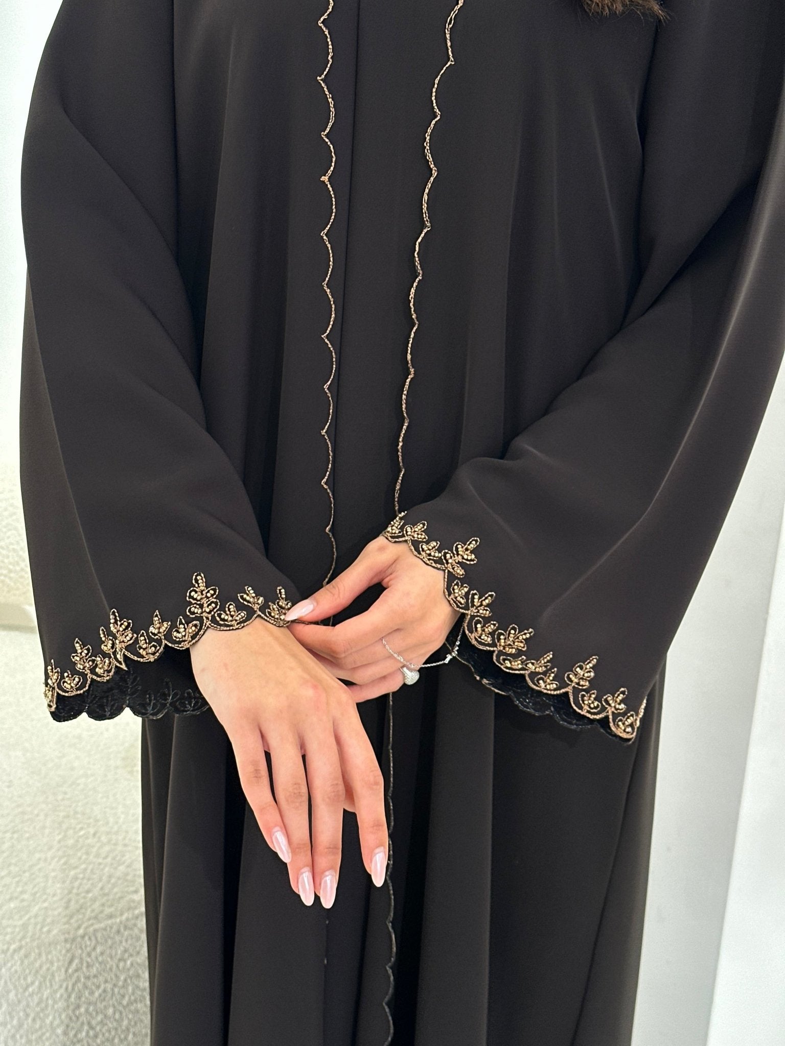 C 0915 Dark Brown Eid Abaya Set