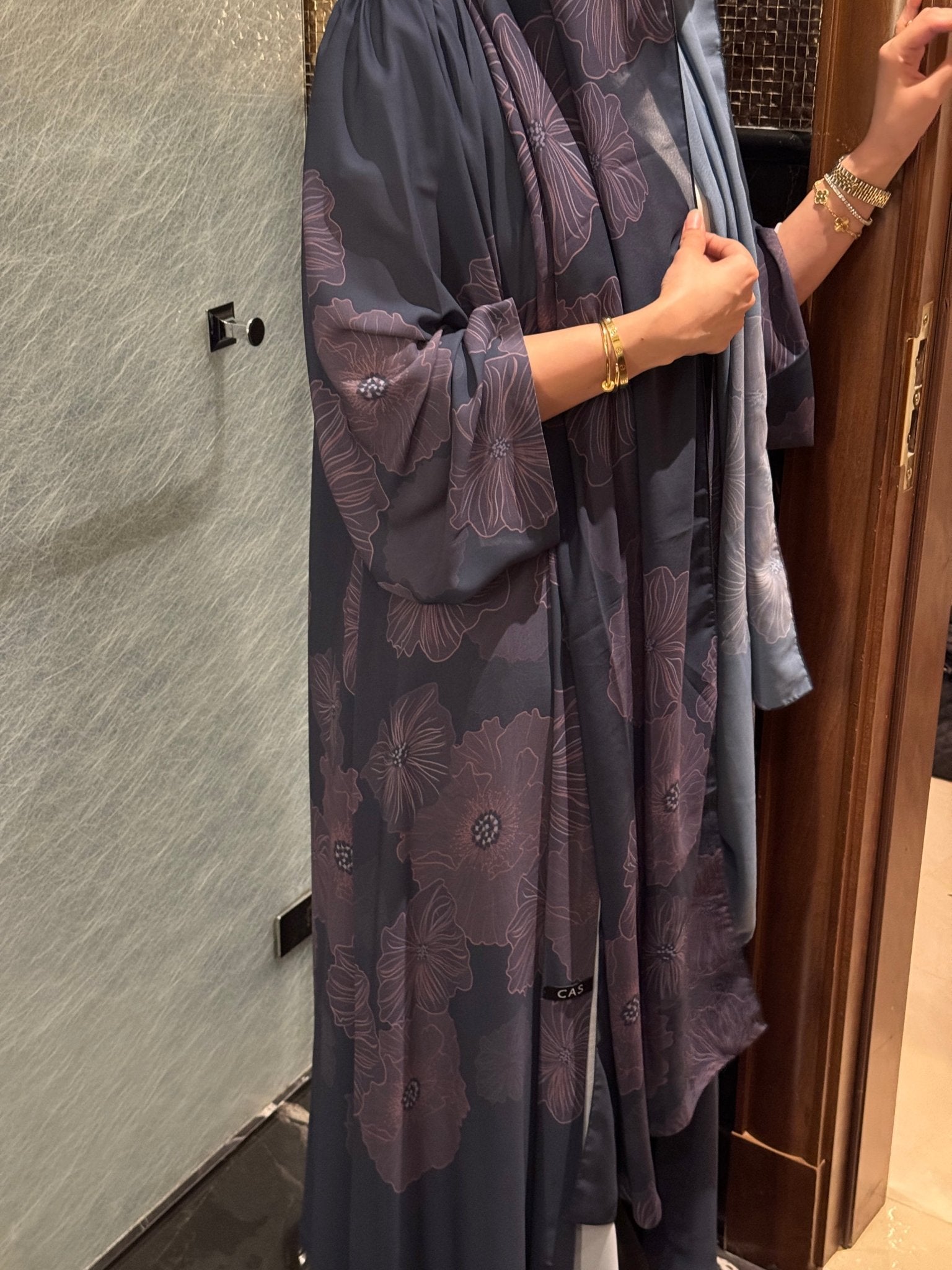 C 0918 Floral Printed Abaya