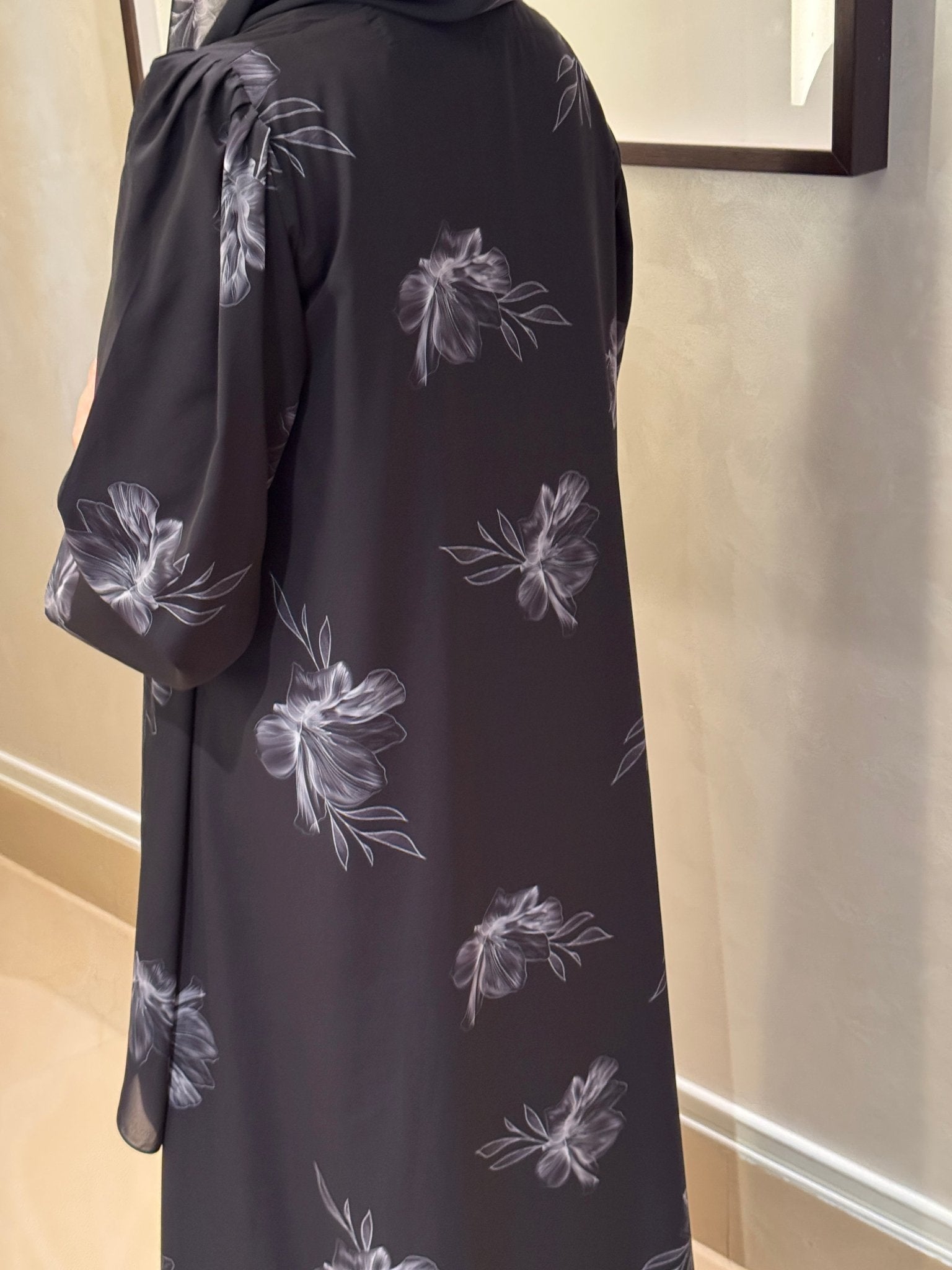 C 0919 Floral Printed Abaya