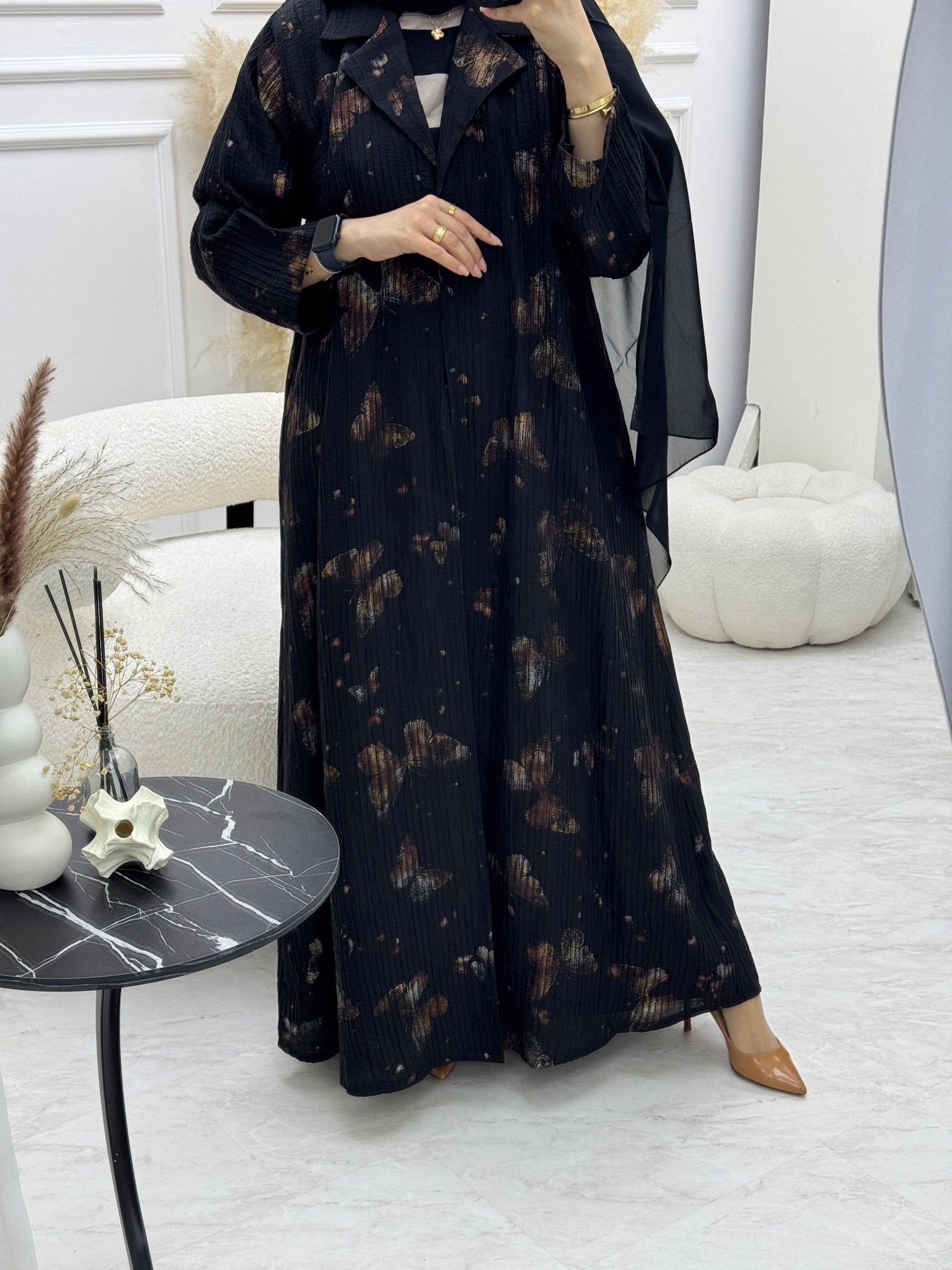 C 0921 Butterfly Printed Abaya