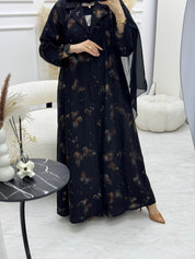 C 0921 Butterfly Printed Abaya