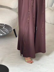 C 0931 Brown Beaded Eid Abaya