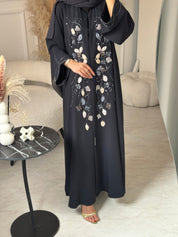 C 0932 Navy Blue Beaded Eid Abaya