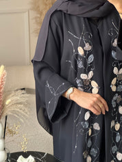 C 0932 Navy Blue Beaded Eid Abaya