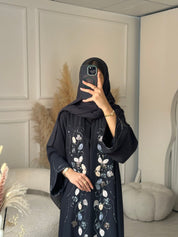 C 0932 Navy Blue Beaded Eid Abaya