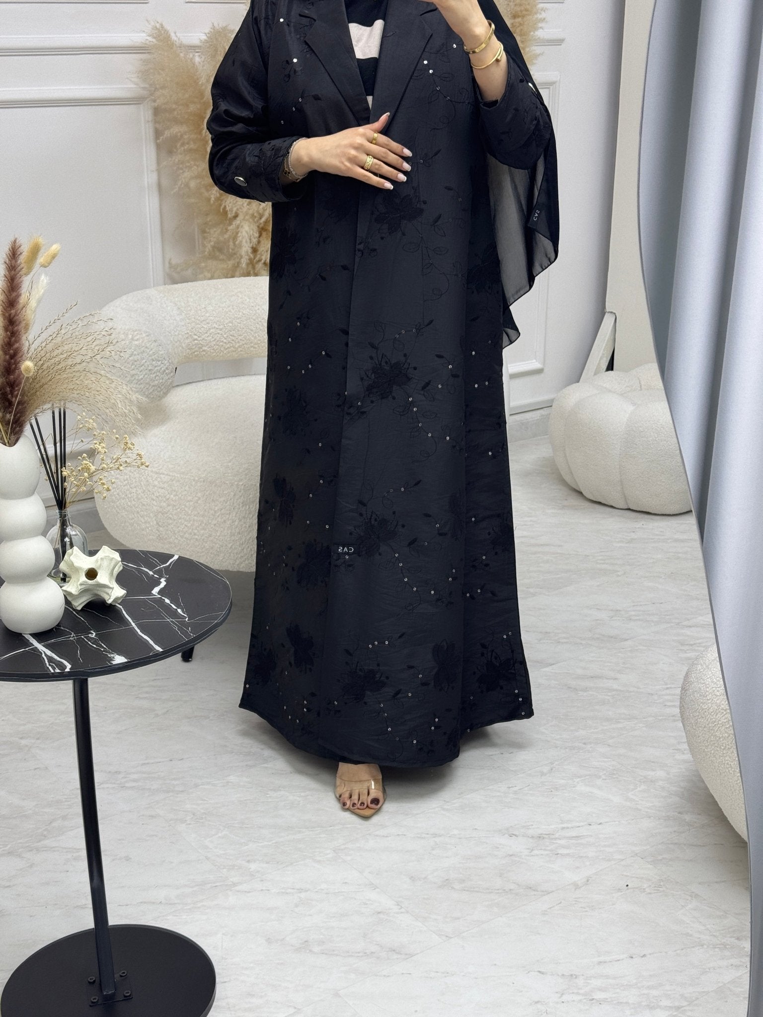 C 0936 Black Coat Abaya