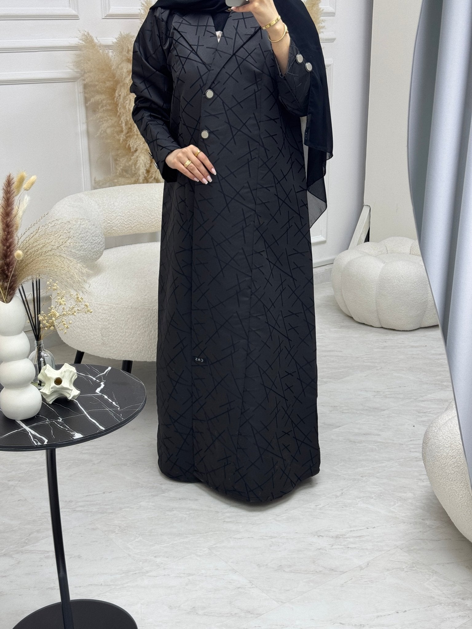 C 0938 Black Coat Abaya