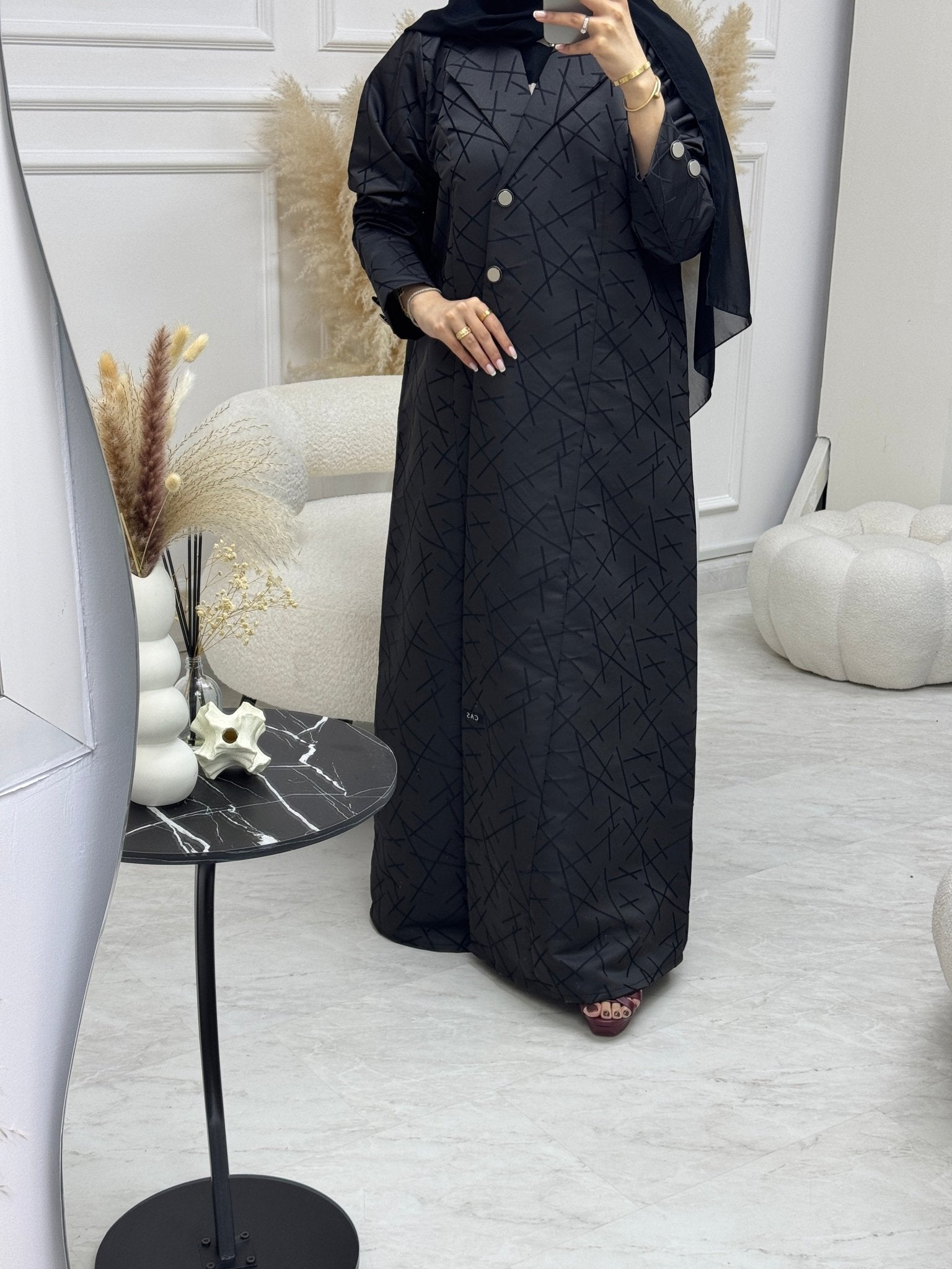 C 0938 Black Coat Abaya