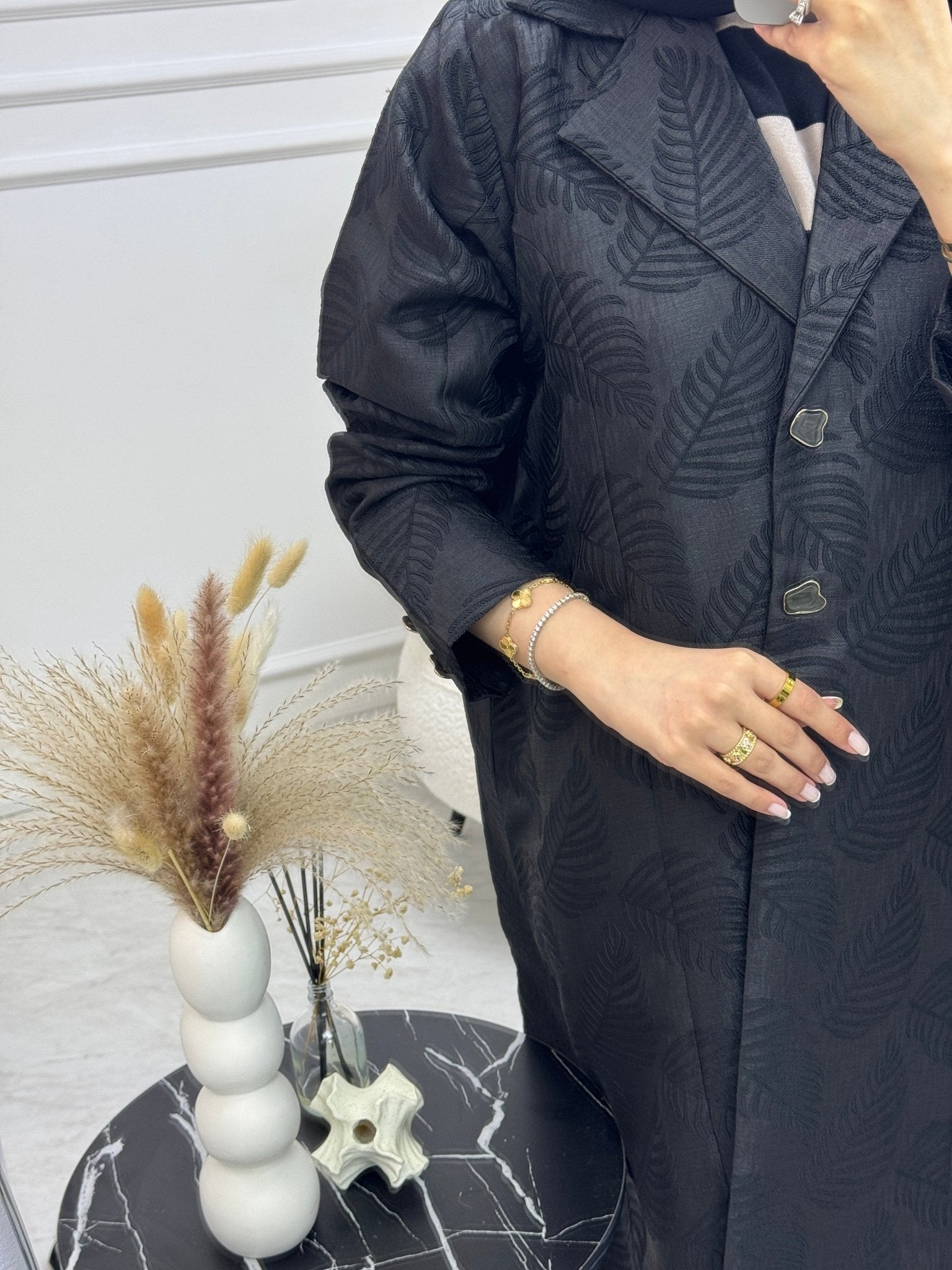 C 0942 Black Coat Abaya