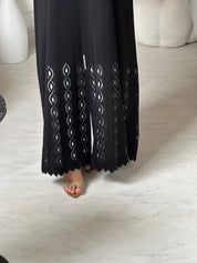 C 0946 Black Lasercut Abaya