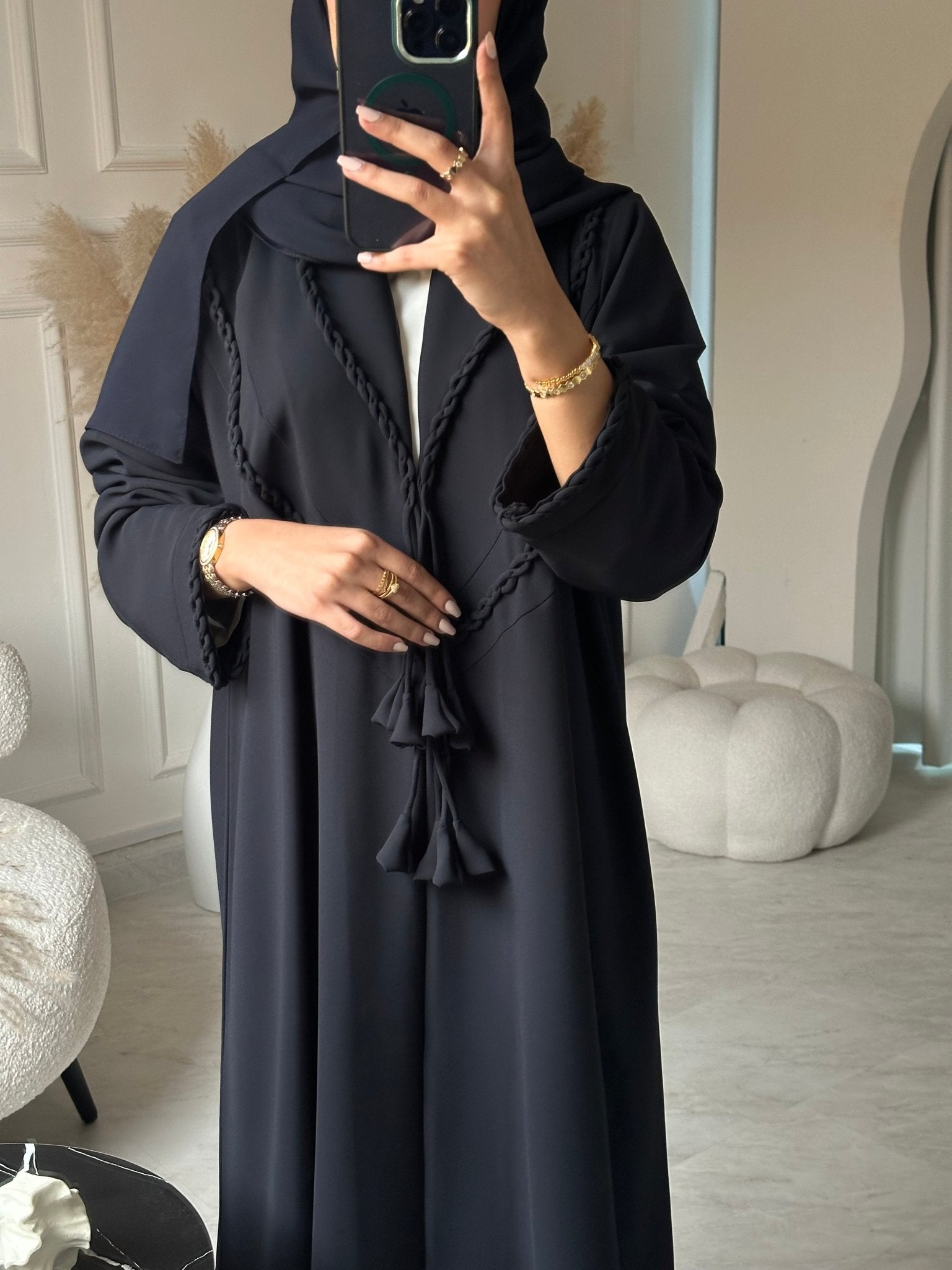 C 0956 Navy Blue Abaya