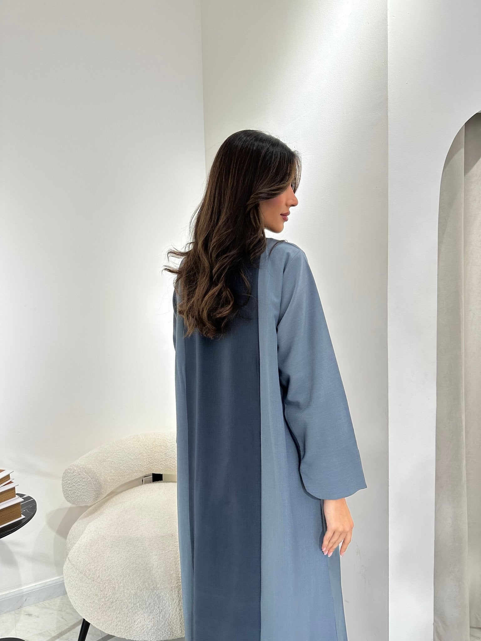 C 0958 Grey Blue Coat Abaya