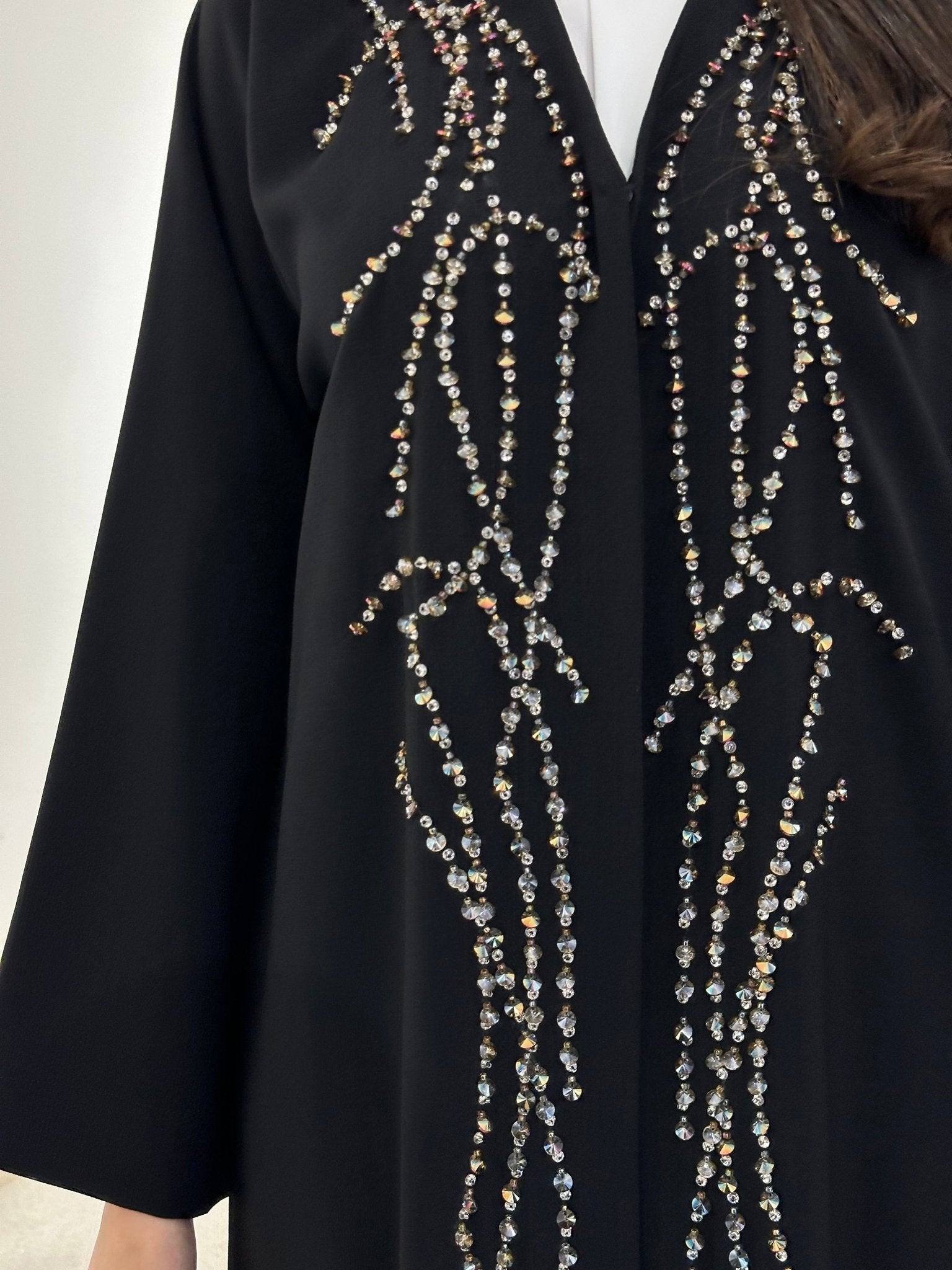C 0962 Black Beaded Abaya