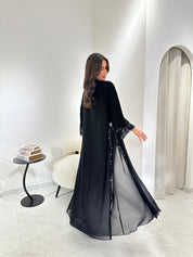 C 0963 Black Beaded Abaya