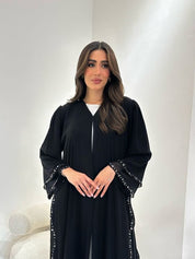C 0963 Black Beaded Abaya