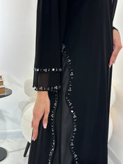 C 0963 Black Beaded Abaya