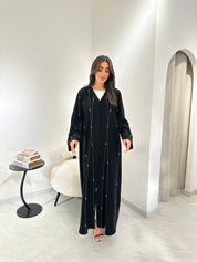 C 0965 Black Beaded Abaya