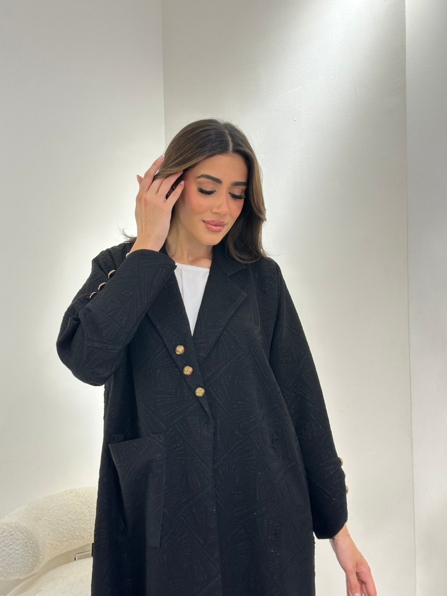 C 0967 Black Coat Abaya