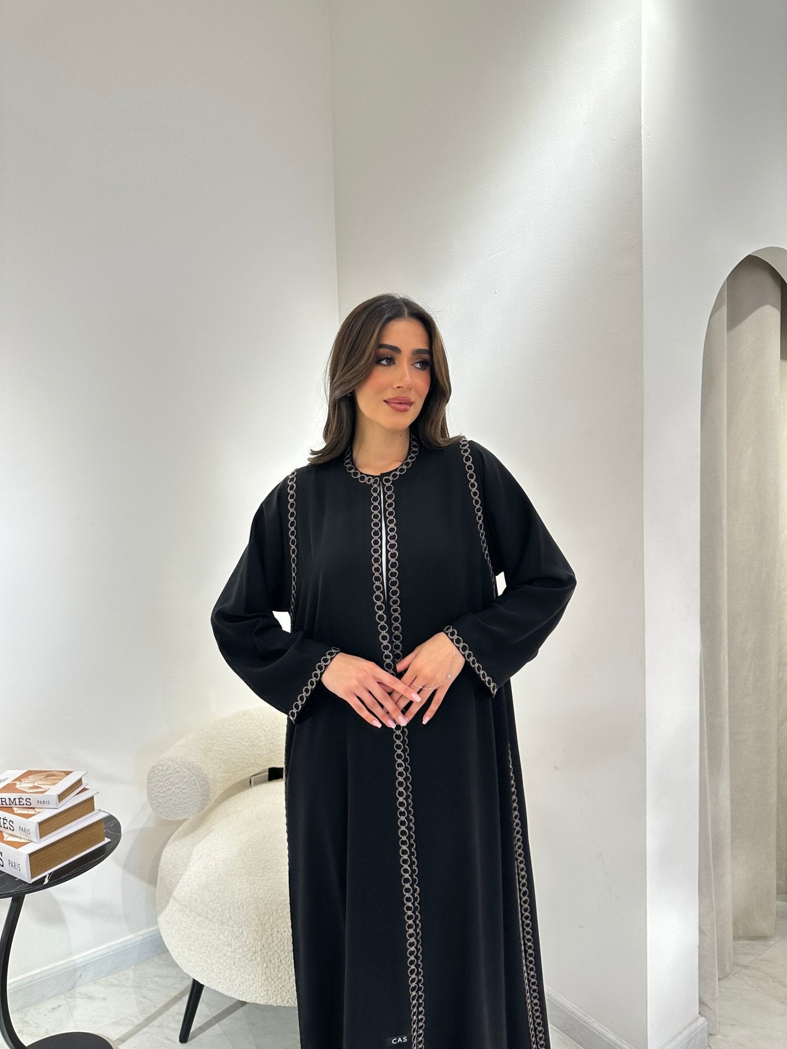 C 0968 Black Beaded Abaya