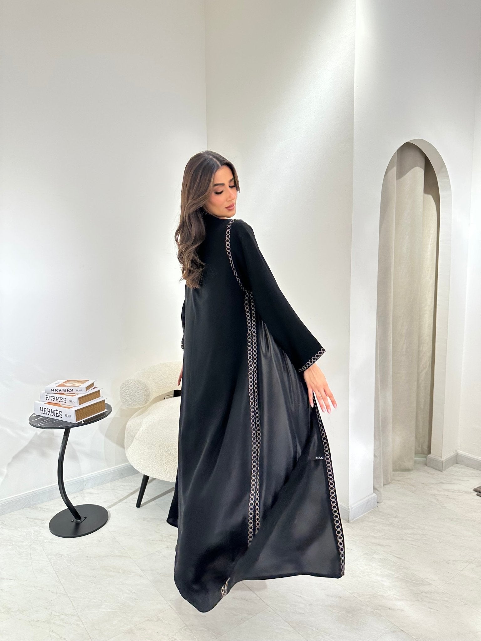 C 0968 Black Beaded Abaya