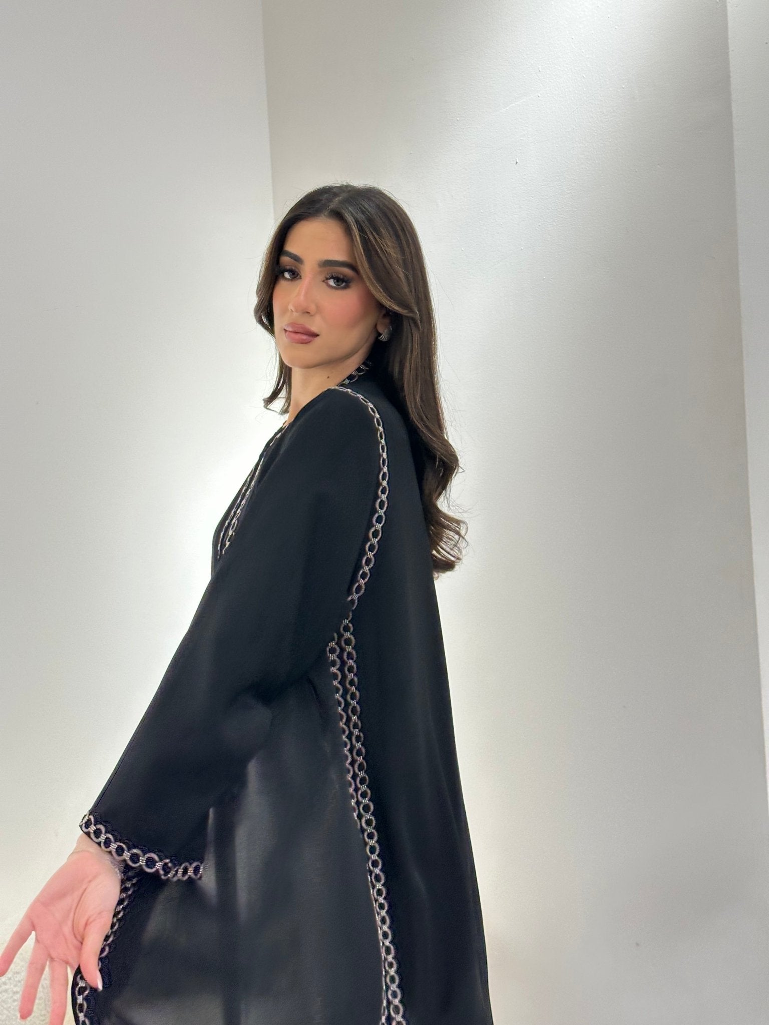 C 0968 Black Beaded Abaya