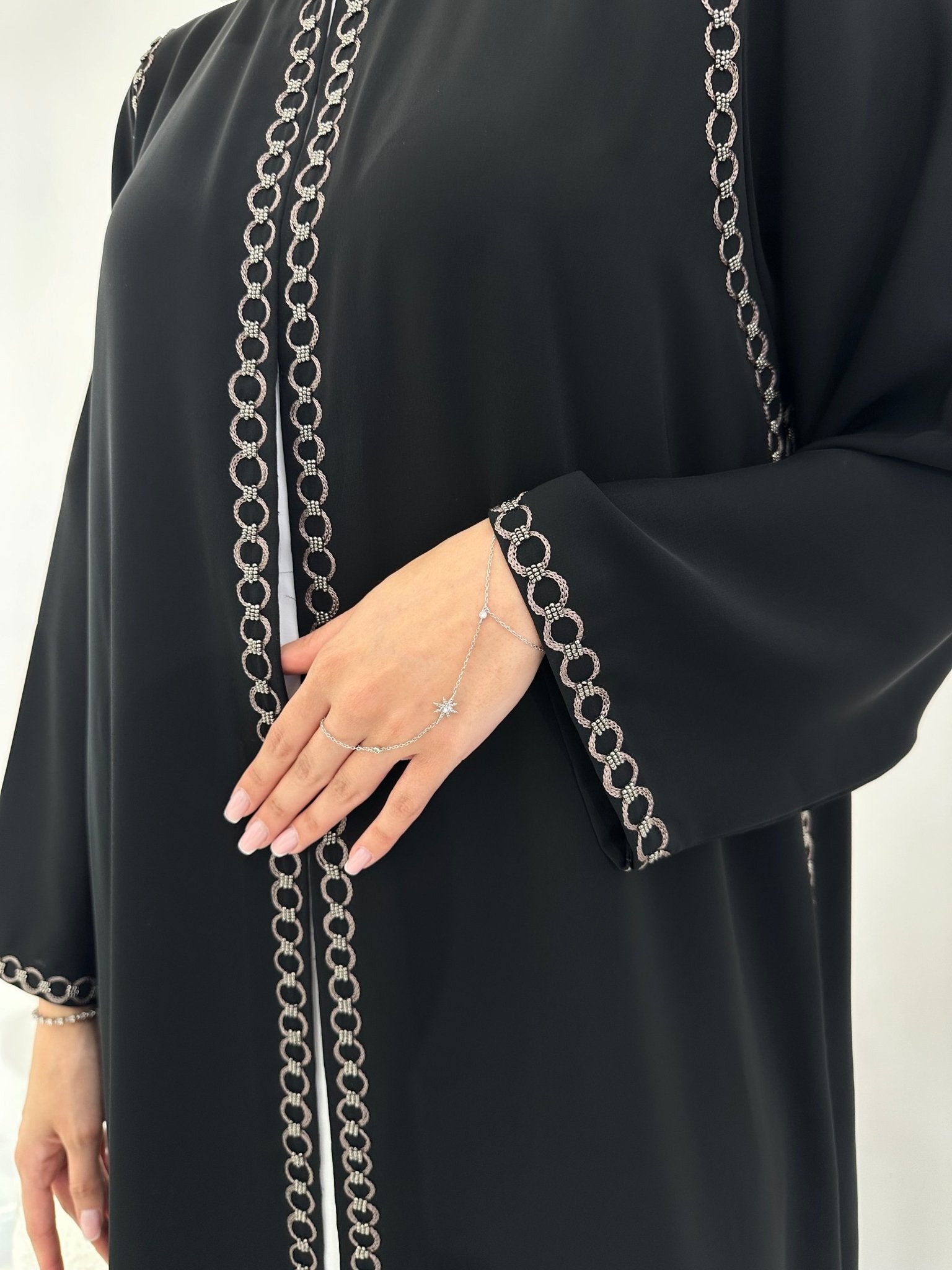 C 0968 Black Beaded Abaya