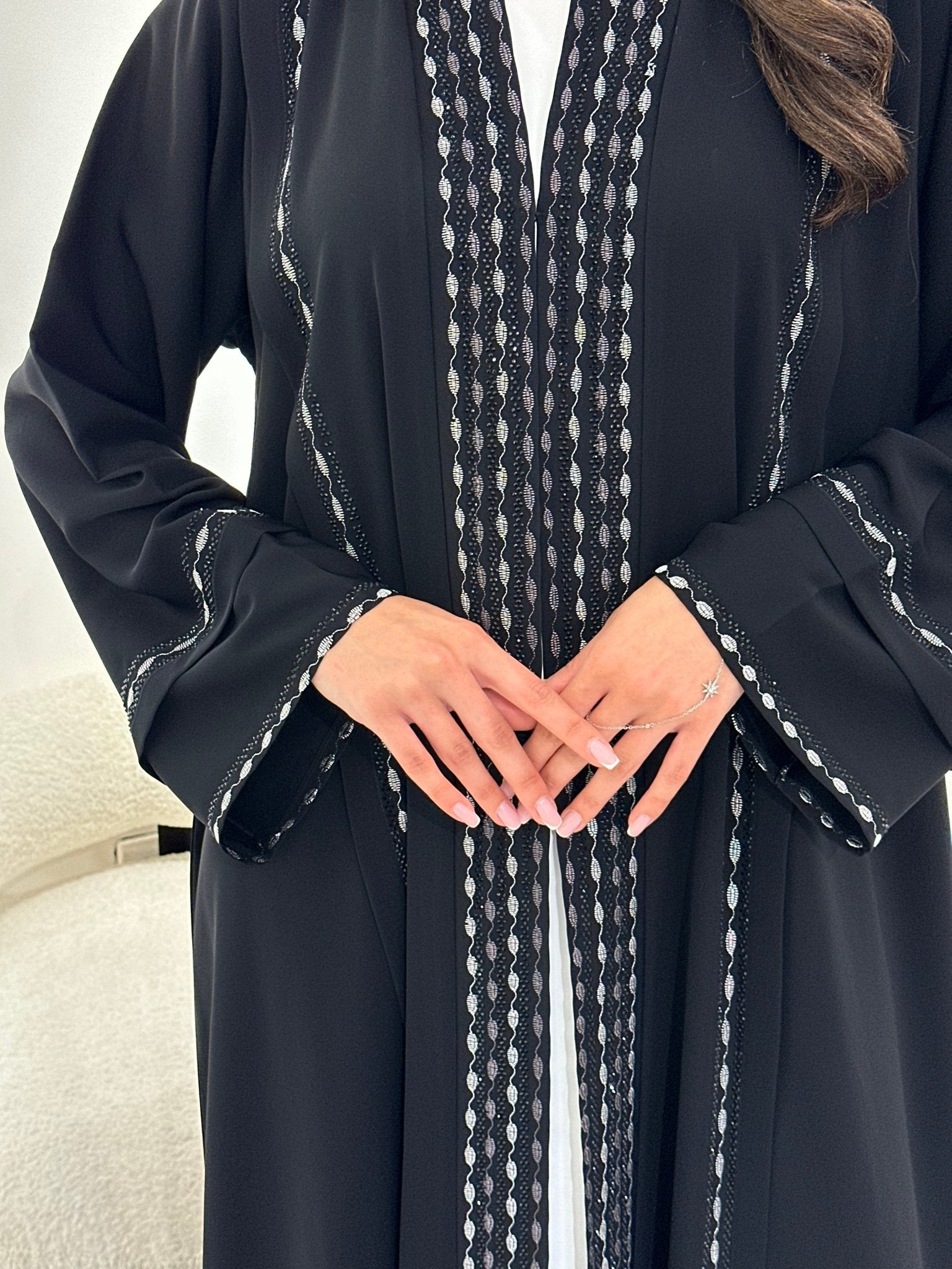 C 0969 Black Embroidered Abaya