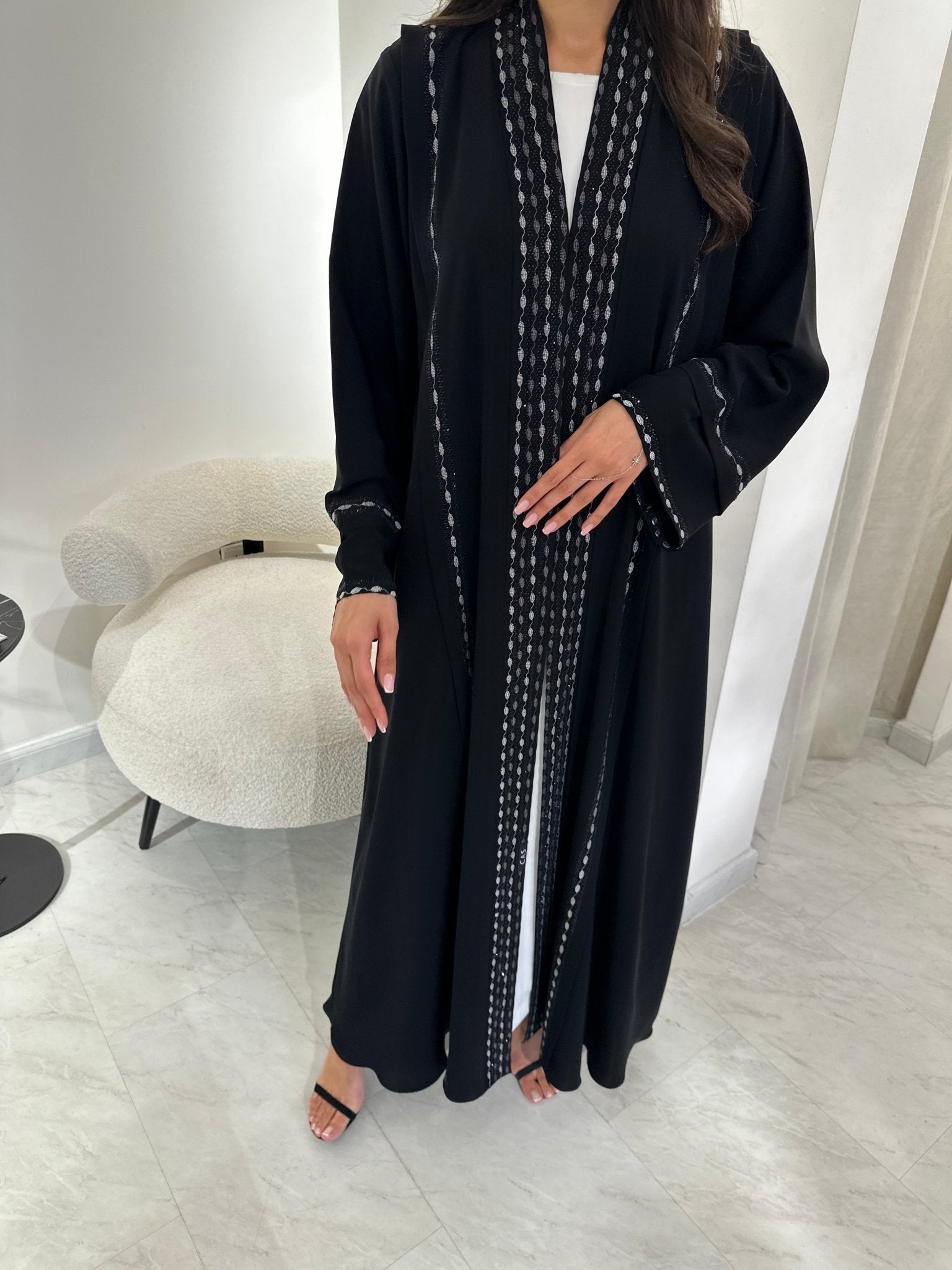 C 0969 Black Embroidered Abaya