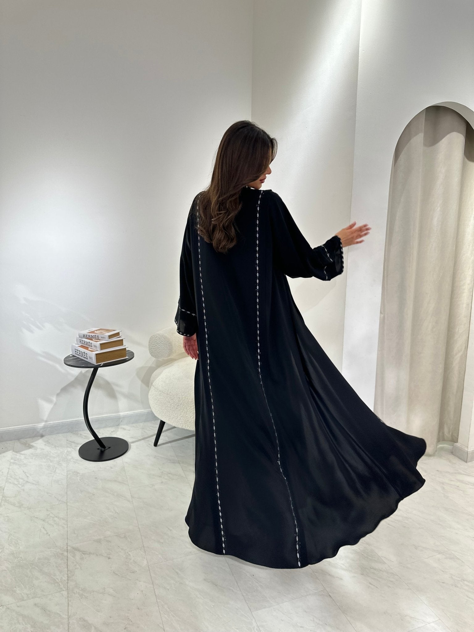 C 0969 Black Embroidered Abaya
