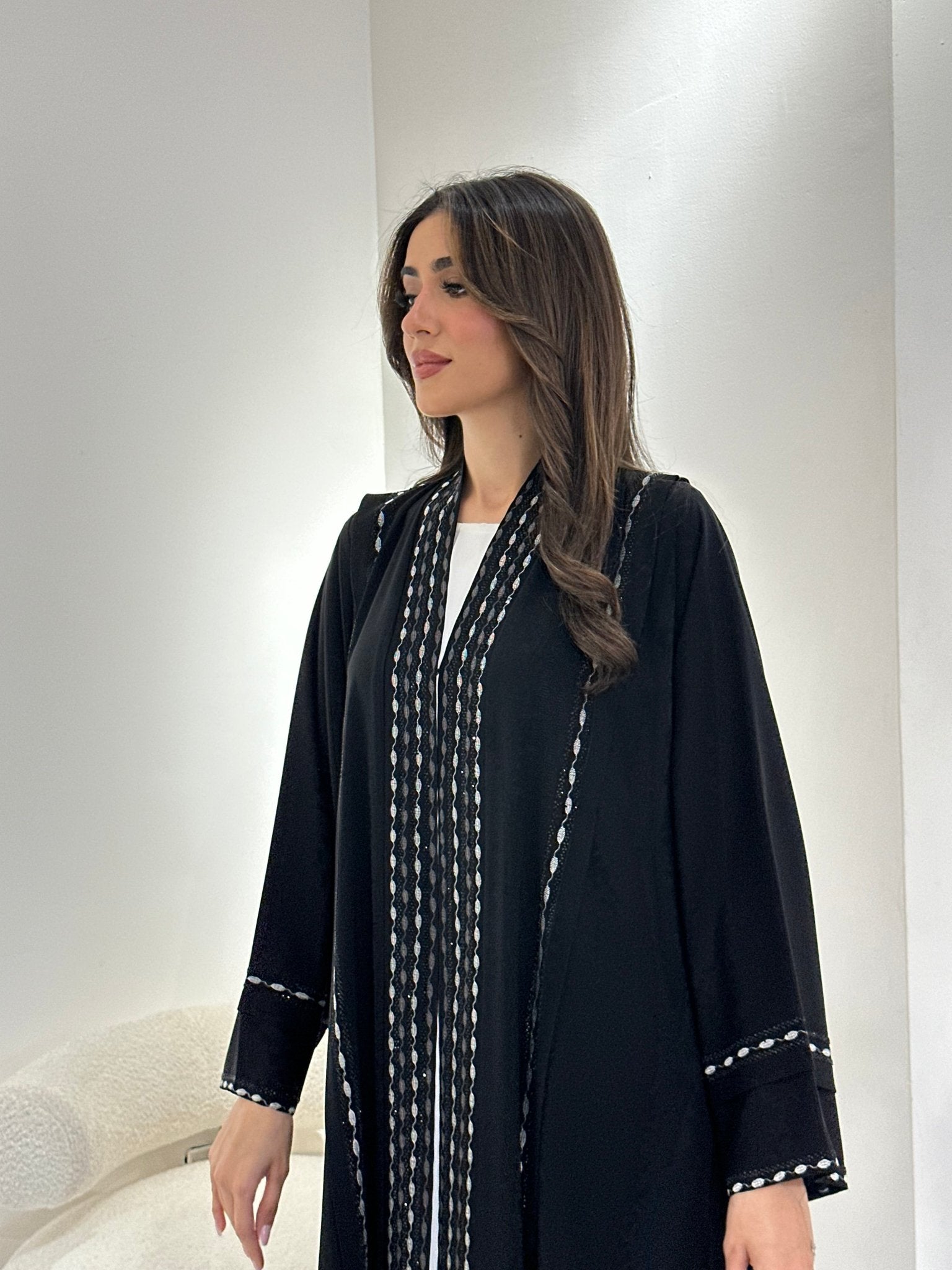 C 0969 Black Embroidered Abaya