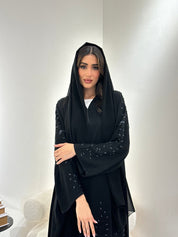 C 0975 Black Beaded Abaya