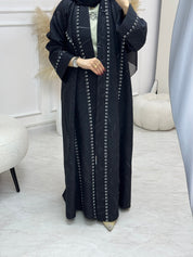 C 0988 Silver Black Abaya