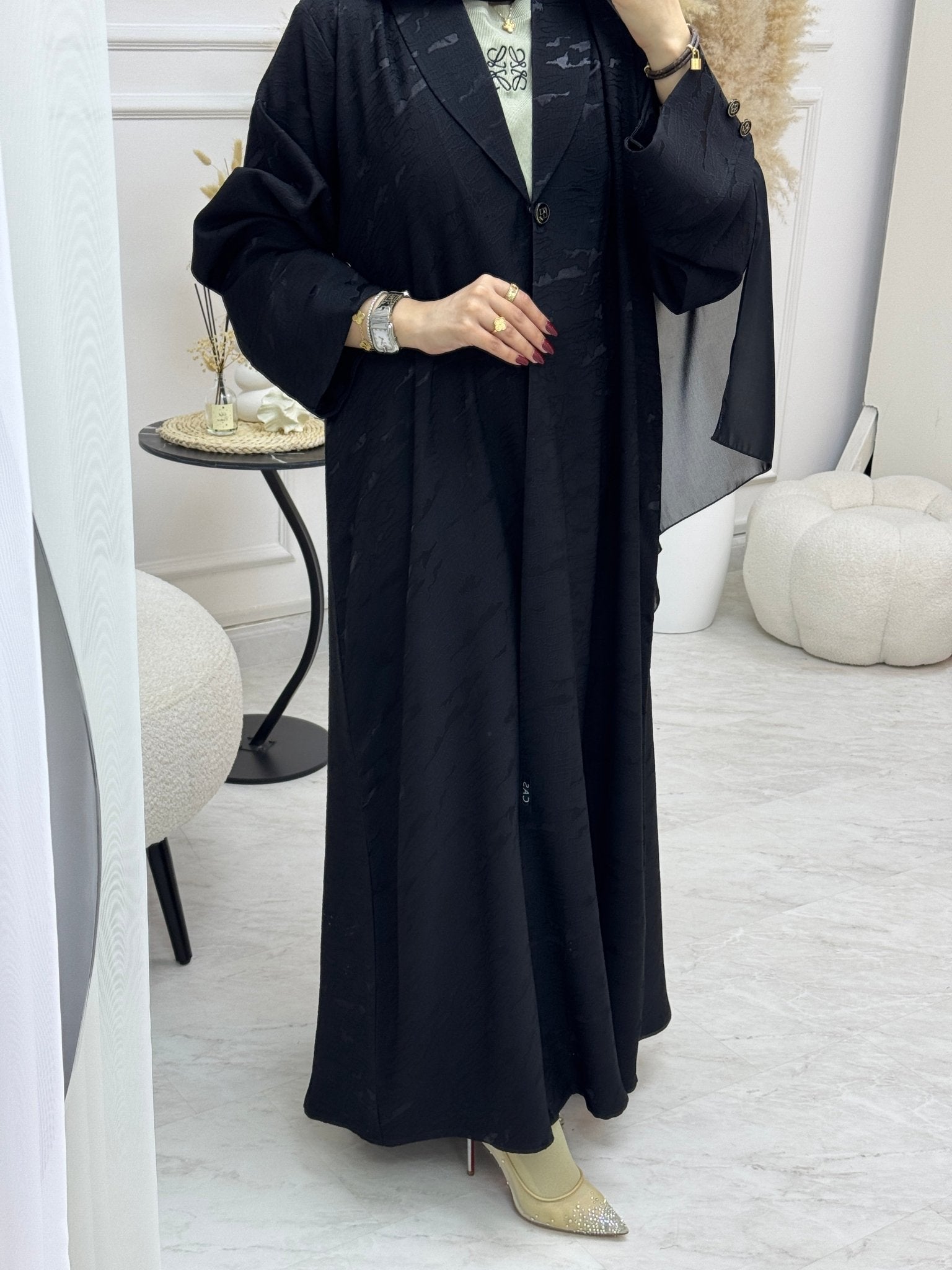 C 0991 Black Coat Abaya