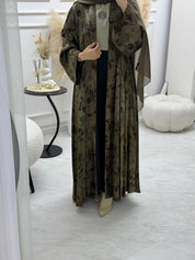 C 1002 - 01 Dull Gold Printed Abaya