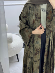 C 1002 - 01 Dull Gold Printed Abaya