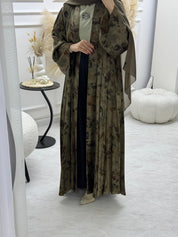 C 1002 - 01 Dull Gold Printed Abaya