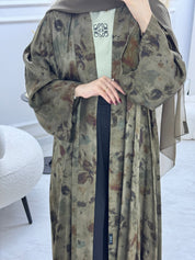 C 1002 - 01 Dull Gold Printed Abaya