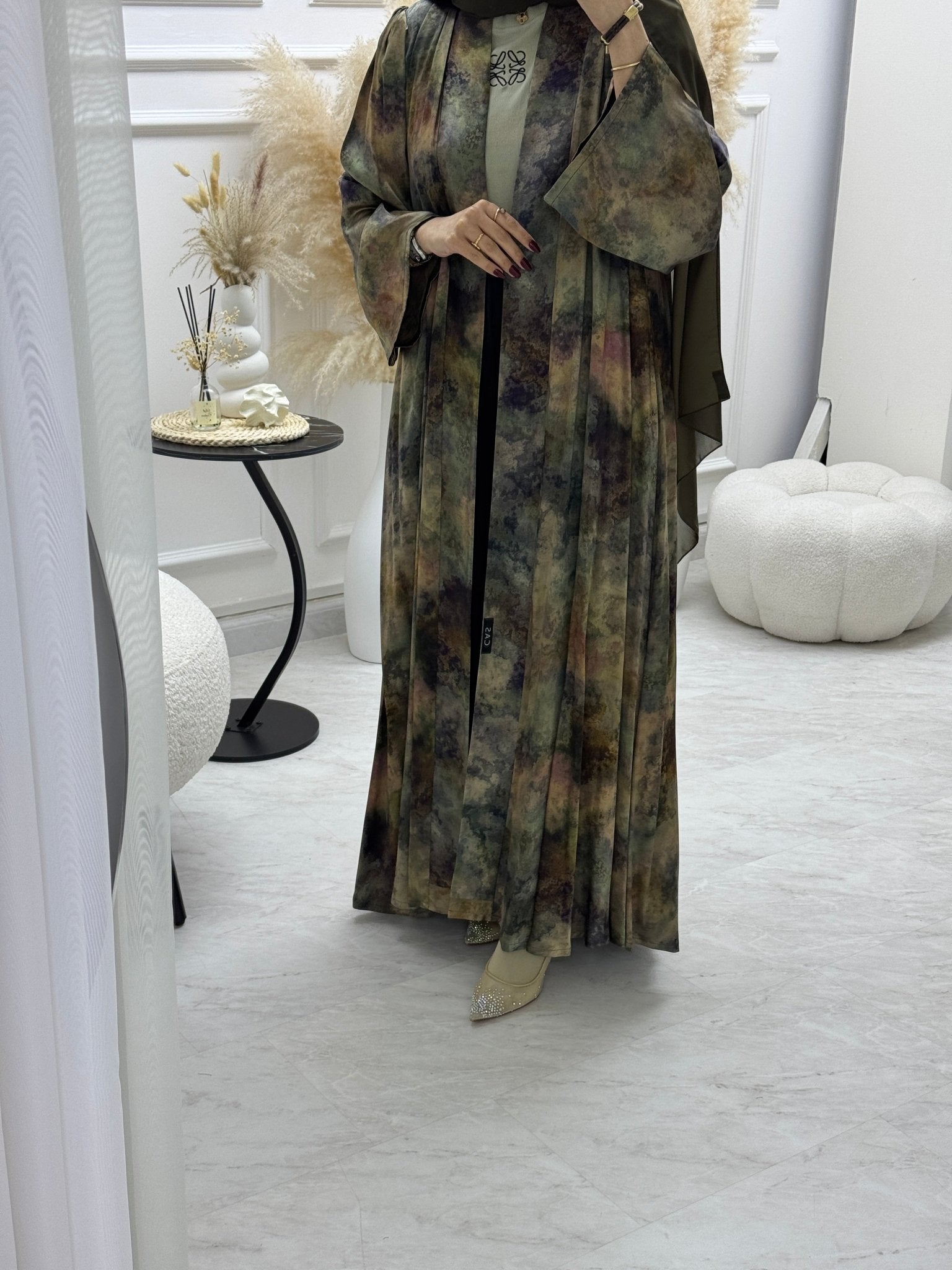 C 1002 - 02 Multi Color Printed Abaya