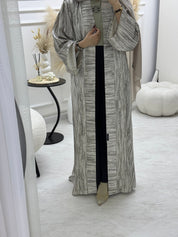 C 1006 - 01 Cream Printed Abaya