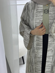 C 1006 - 01 Cream Printed Abaya