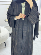 C 1006 - 02 Black Printed Abaya