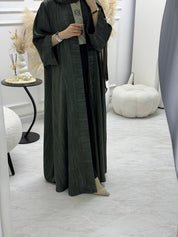 C 1006 - 04 Green Printed Abaya