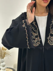 C 1016 Black Beaded Abaya