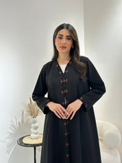 C 1017 Black Beaded Abaya